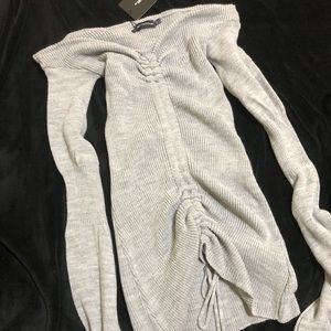Prettylittlething Offshoulder sweater dress